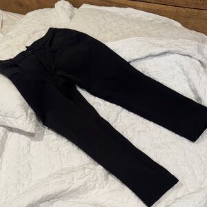 Men's Stretchy Black Polyester Dress Pants